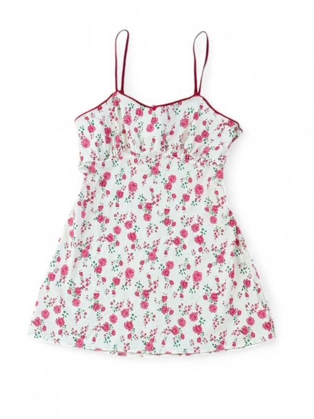 Floral Spaghetti-Strap Mini Dress in Pink